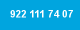922 111 74 07 922 111 74 07